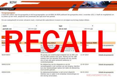 Niet uitgevoerde terugroepacties blijven gevaar op Nederlandse wegen