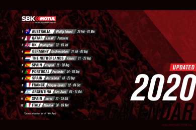 Aangepaste 2020 kalenders voor MotoGP, WorldSBK en MXGP